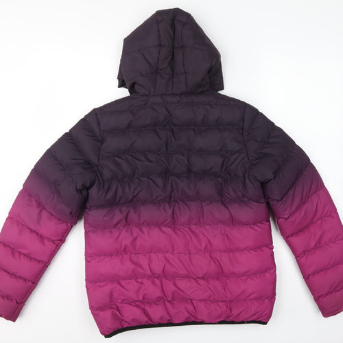 Fluid Boys 13 Years Purple Pink Colourblock Hooded Puffer Jacket