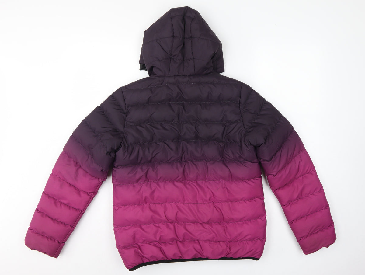 Fluid Boys 13 Years Purple Pink Colourblock Hooded Puffer Jacket