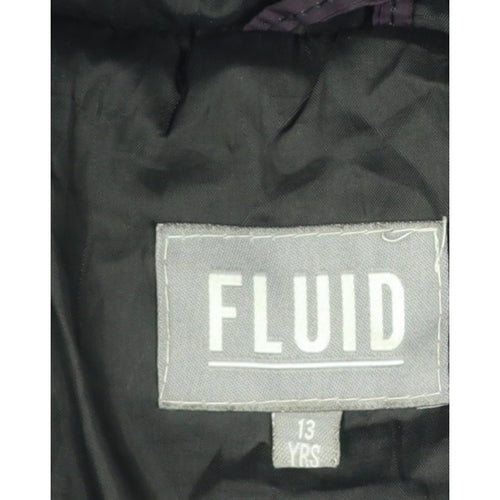 Fluid Boys 13 Years Purple Pink Colourblock Hooded Puffer Jacket