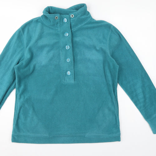 TU Women’s Teal Blue Size 14 Fleece Henley Button Sweatshirt