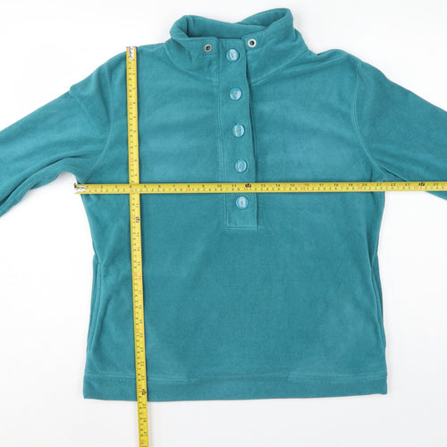 TU Women’s Teal Blue Size 14 Fleece Henley Button Sweatshirt