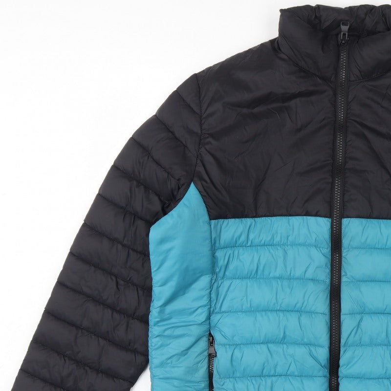 Additional view of George Men’s XL Black Blue Quilted Puffer Jacket Full Zip