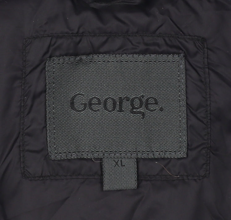Additional view of George Men’s XL Black Blue Quilted Puffer Jacket Full Zip