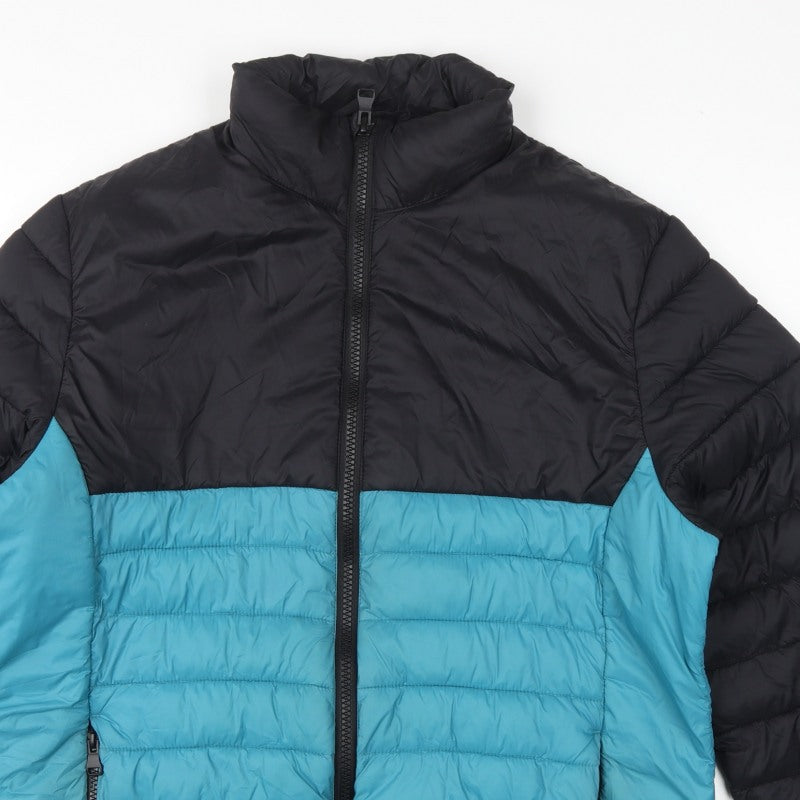Additional view of George Men’s XL Black Blue Quilted Puffer Jacket Full Zip