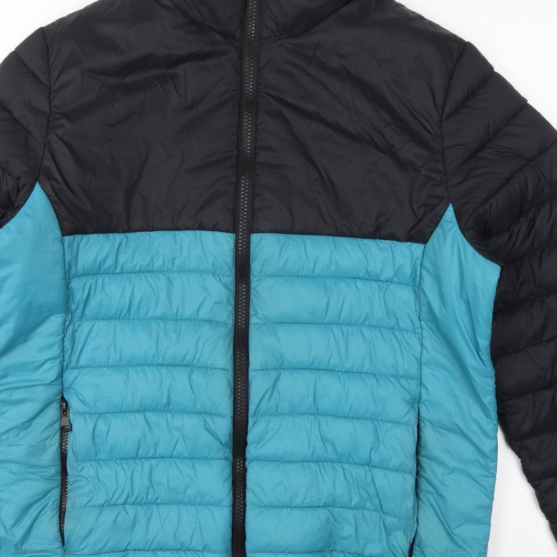 Additional view of George Men’s XL Black Blue Quilted Puffer Jacket Full Zip