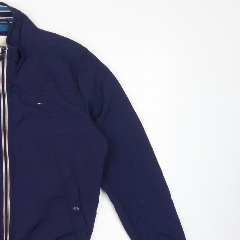 Hilfiger Denim Men's Blue M Bomber Jacket Full Zip Logo