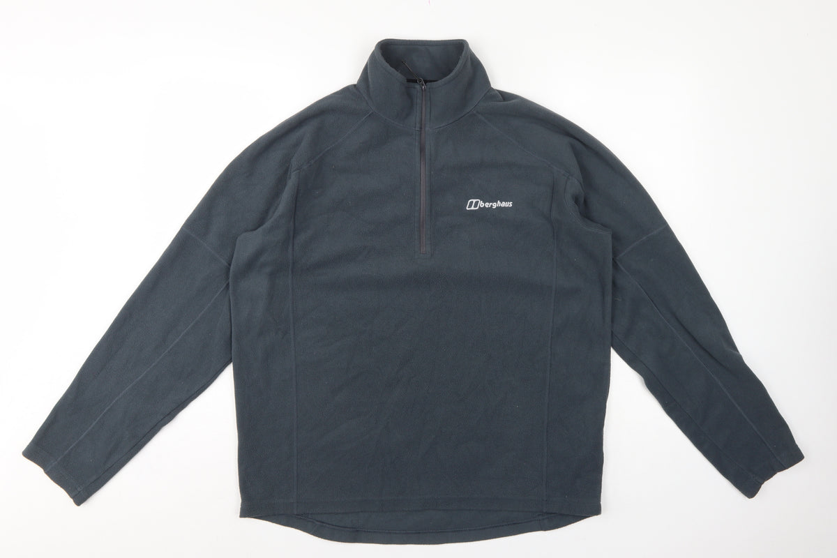 Berghaus Men’s Black L 1/4 Zip Fleece Pullover Outdoor Sweatshirt