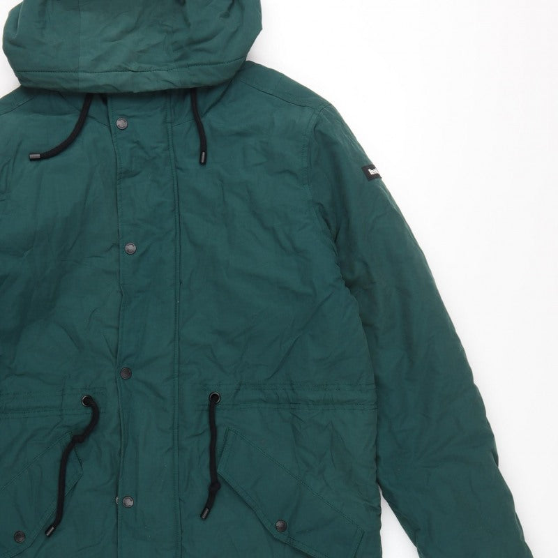 Bench Men’s Green Medium Hooded Padded Fishtail Parka Jacket