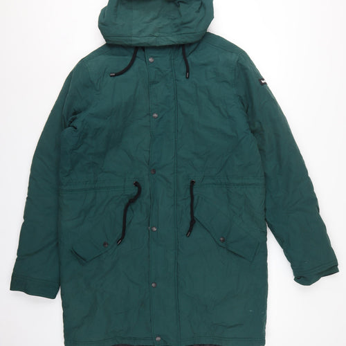 Bench Men’s Green Medium Hooded Padded Fishtail Parka Jacket