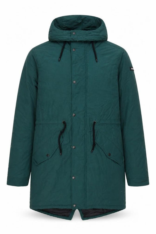 Bench Men’s Green Medium Hooded Padded Fishtail Parka Jacket