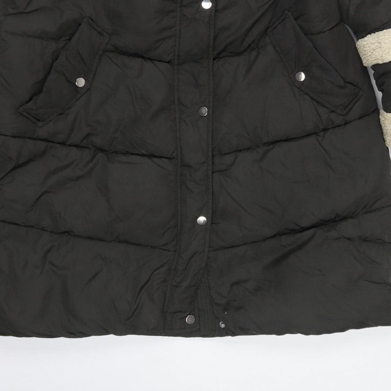 Next Women’s Black UK 16 Petite Long Hooded Puffer Coat