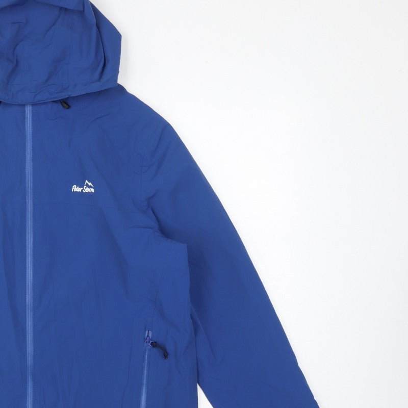 Peter Storm Men's Blue M Hooded Outdoor Windbreaker Jacket
