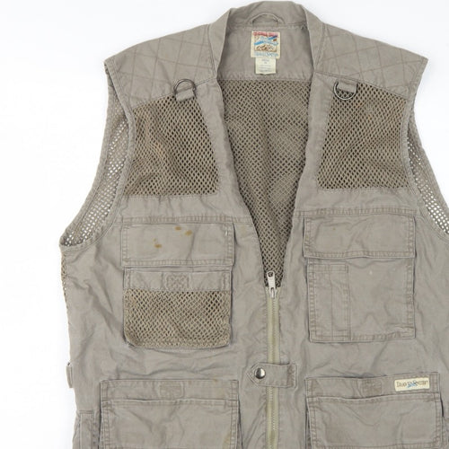 TravelSmith Men’s Grey M Cotton Outdoor Fishing Utility Waistcoat
