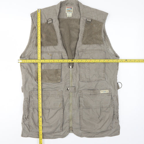 TravelSmith Men’s Grey M Cotton Outdoor Fishing Utility Waistcoat