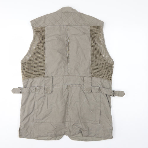 TravelSmith Men’s Grey M Cotton Outdoor Fishing Utility Waistcoat