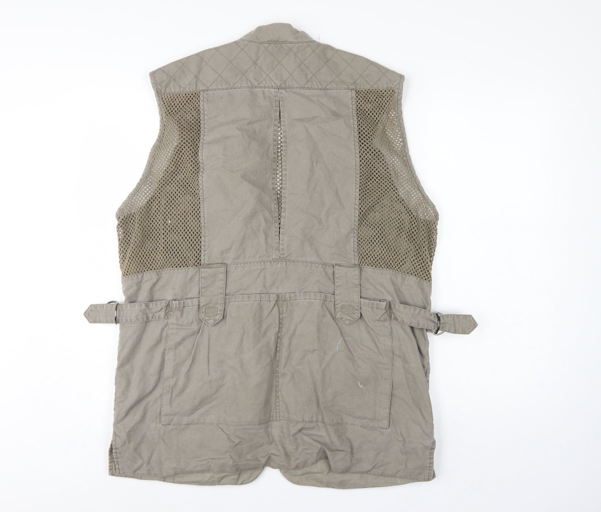 TravelSmith Men’s Grey M Cotton Outdoor Fishing Utility Waistcoat