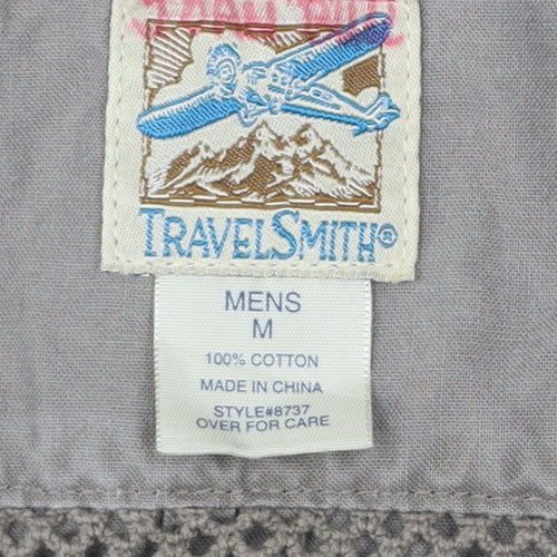 TravelSmith Men’s Grey M Cotton Outdoor Fishing Utility Waistcoat