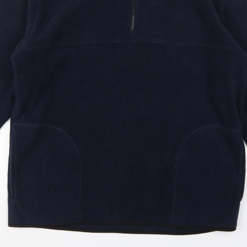 George Men Blue L 1/4 Zip Fleece Sweatshirt High Neck Pockets