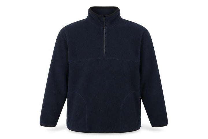 George Men Blue L 1/4 Zip Fleece Sweatshirt High Neck Pockets