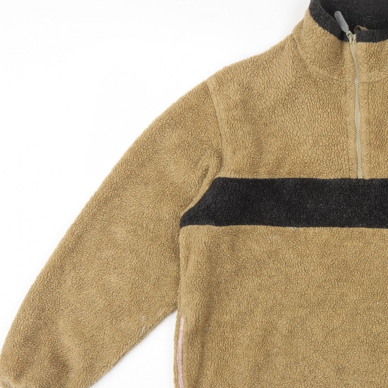 GANT Sport Men’s Beige M 1/4 Zip Fleece Pullover Sweatshirt Logo