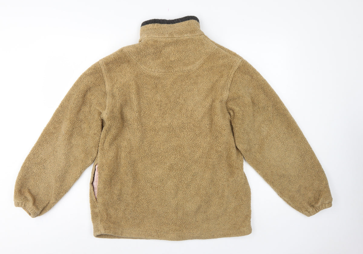 GANT Sport Men’s Beige M 1/4 Zip Fleece Pullover Sweatshirt Logo