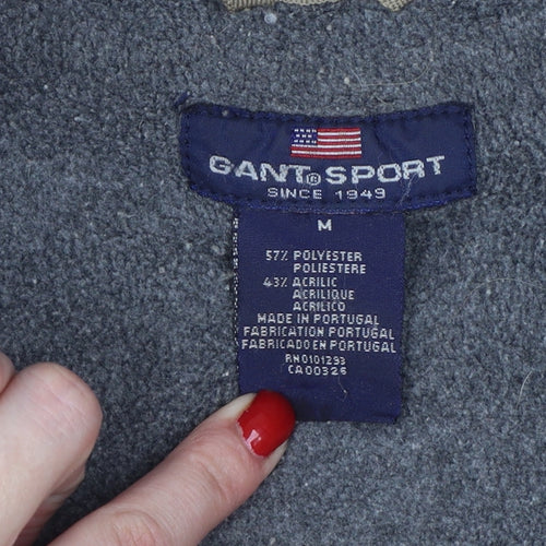 GANT Sport Men’s Beige M 1/4 Zip Fleece Pullover Sweatshirt Logo
