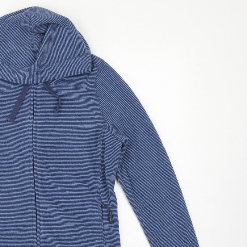 Peter Storm Women Blue Striped Hooded Fleece Jacket Size 12 Full Zip