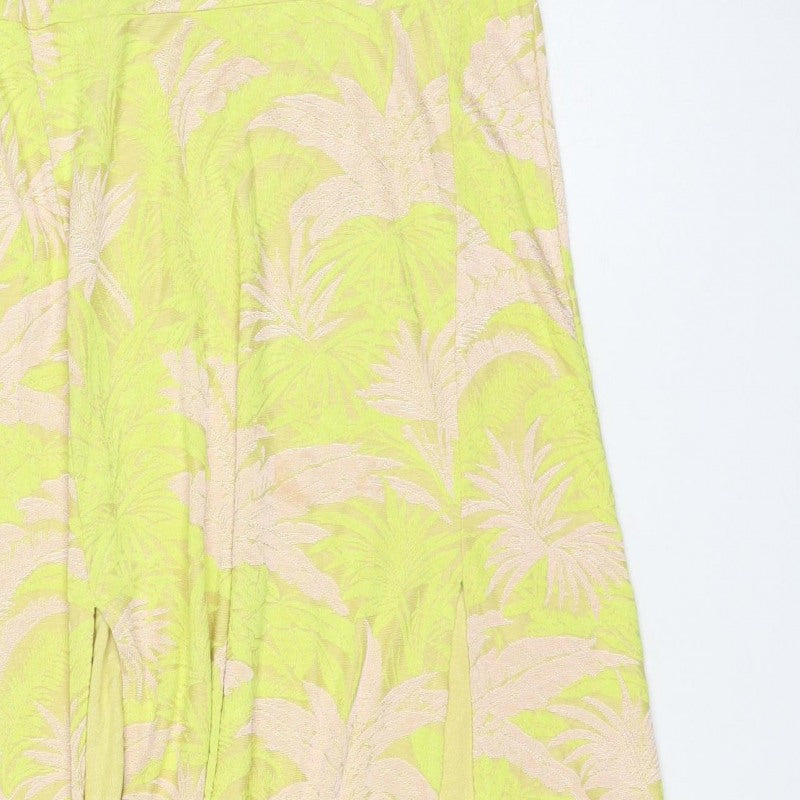 ASOS Women Green Floral Jacquard Bodycon Maxi Dress UK 12