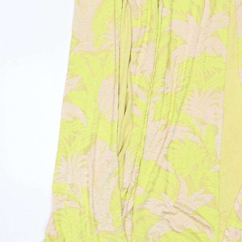 ASOS Women Green Floral Jacquard Bodycon Maxi Dress UK 12