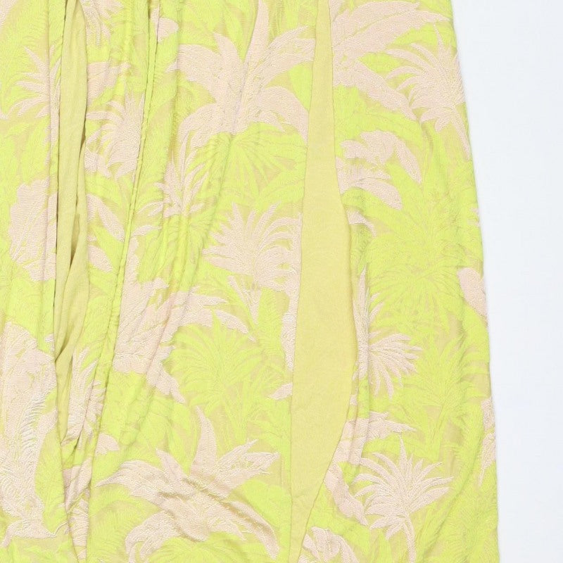 ASOS Women Green Floral Jacquard Bodycon Maxi Dress UK 12