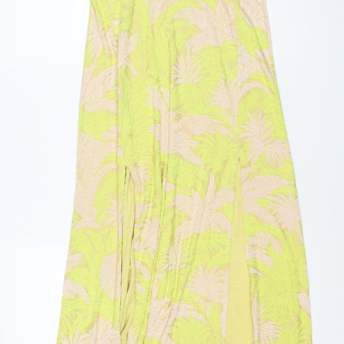 ASOS Women Green Floral Jacquard Bodycon Maxi Dress UK 12