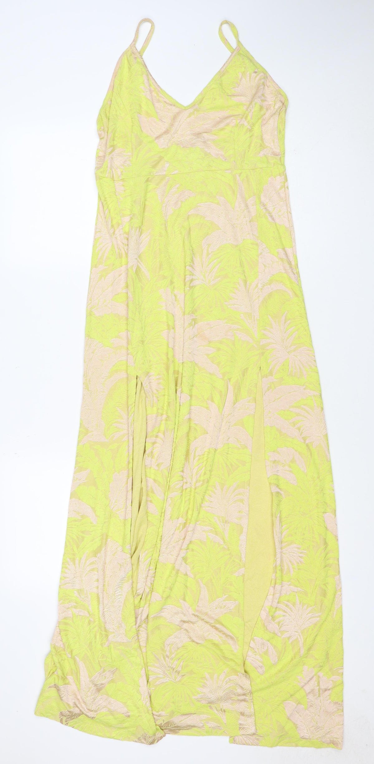 ASOS Women Green Floral Jacquard Bodycon Maxi Dress UK 12
