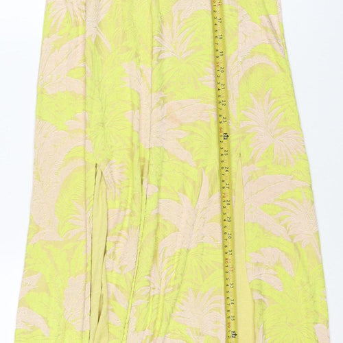 ASOS Women Green Floral Jacquard Bodycon Maxi Dress UK 12