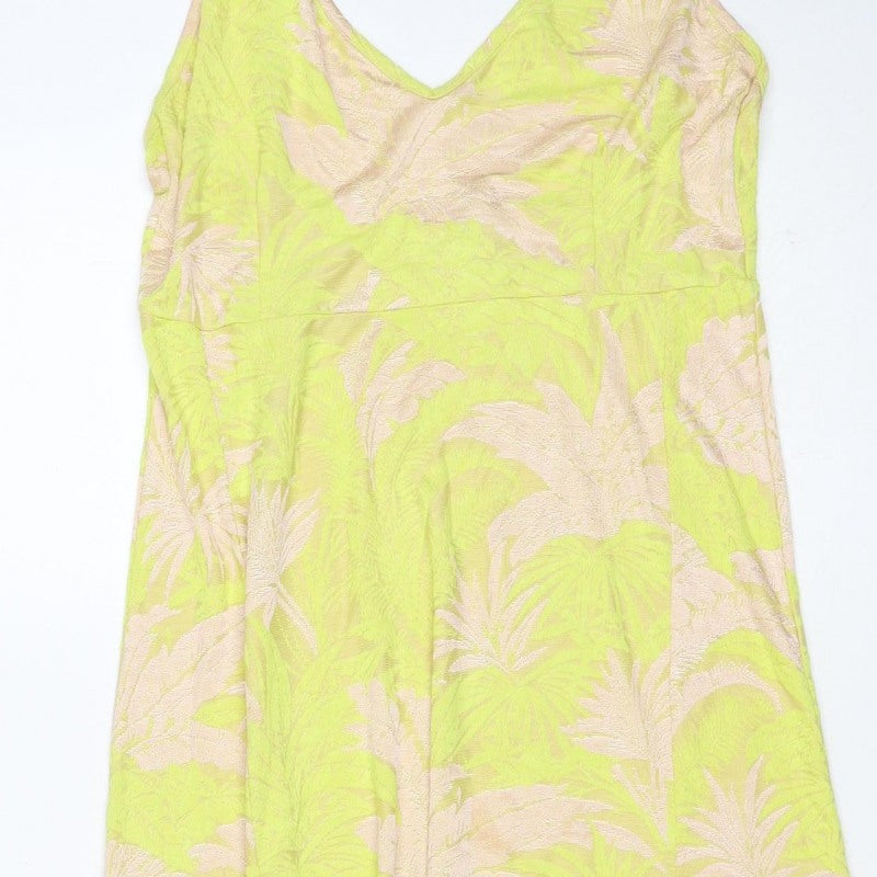 ASOS Women Green Floral Jacquard Bodycon Maxi Dress UK 12