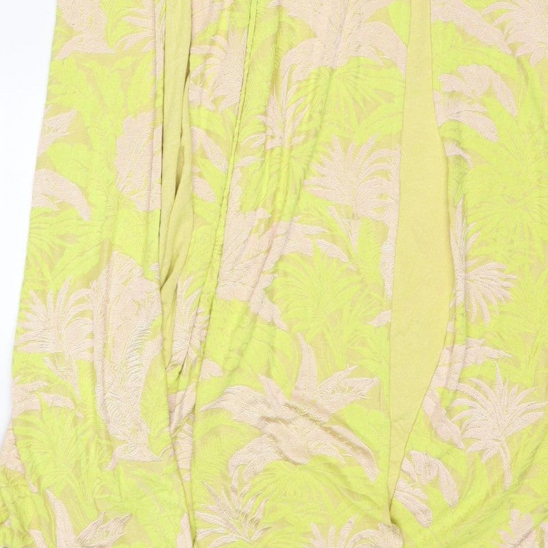 ASOS Women Green Floral Jacquard Bodycon Maxi Dress UK 12