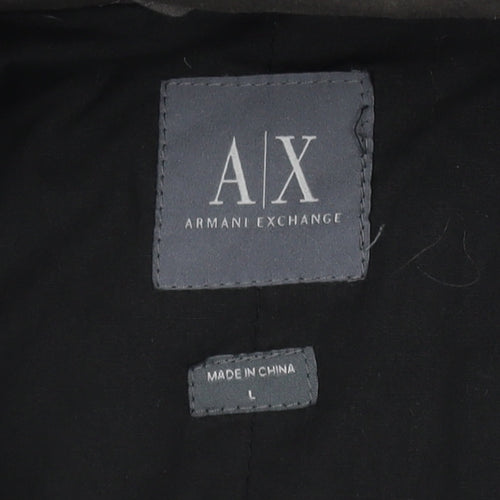 Armani Exchange Men’s Black L Hooded Padded Full Zip Jacket