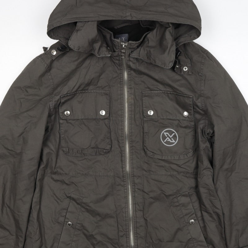 Armani Exchange Men’s Black L Hooded Padded Full Zip Jacket