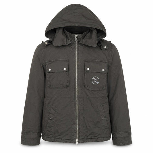 Armani Exchange Men’s Black L Hooded Padded Full Zip Jacket