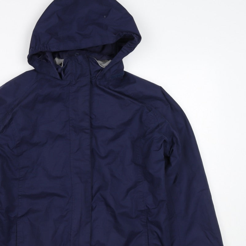 Peter Storm Girls Blue 7-8 Years Hooded Waterproof Parka Jacket