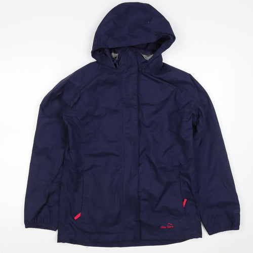 Peter Storm Girls Blue 7-8 Years Hooded Waterproof Parka Jacket