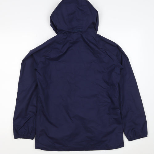 Peter Storm Girls Blue 7-8 Years Hooded Waterproof Parka Jacket