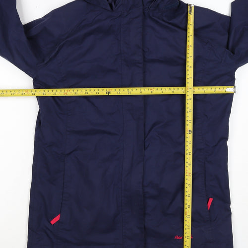 Peter Storm Girls Blue 7-8 Years Hooded Waterproof Parka Jacket