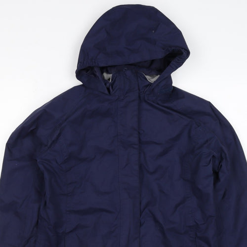 Peter Storm Girls Blue 7-8 Years Hooded Waterproof Parka Jacket