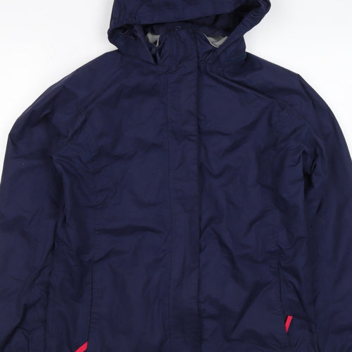 Peter Storm Girls Blue 7-8 Years Hooded Waterproof Parka Jacket