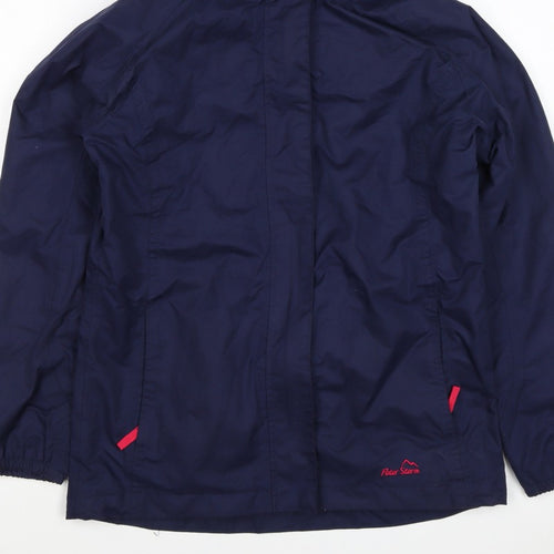 Peter Storm Girls Blue 7-8 Years Hooded Waterproof Parka Jacket