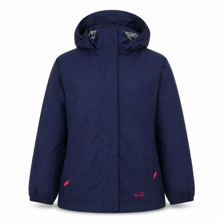 Peter Storm Girls Blue 7-8 Years Hooded Waterproof Parka Jacket