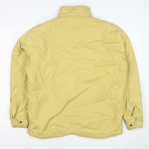 Timberland Men Yellow Small Puffer Jacket Fleece Lined Full Zip