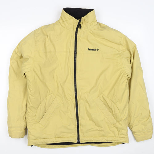 Timberland Men Yellow Small Puffer Jacket Fleece Lined Full Zip