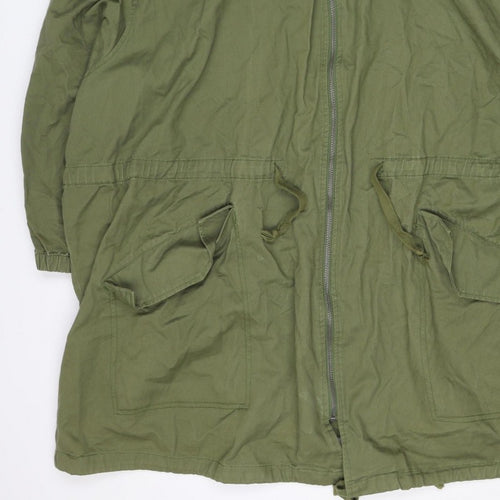 ASOS Women’s Green UK 8 Cotton Hooded Parka Jacket