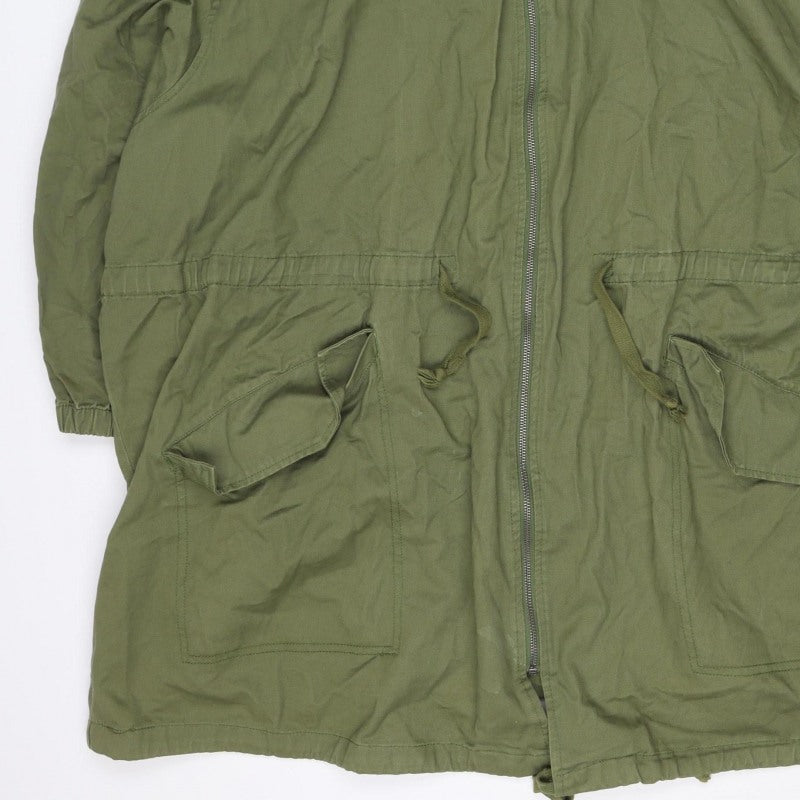 ASOS Women’s Green UK 8 Cotton Hooded Parka Jacket